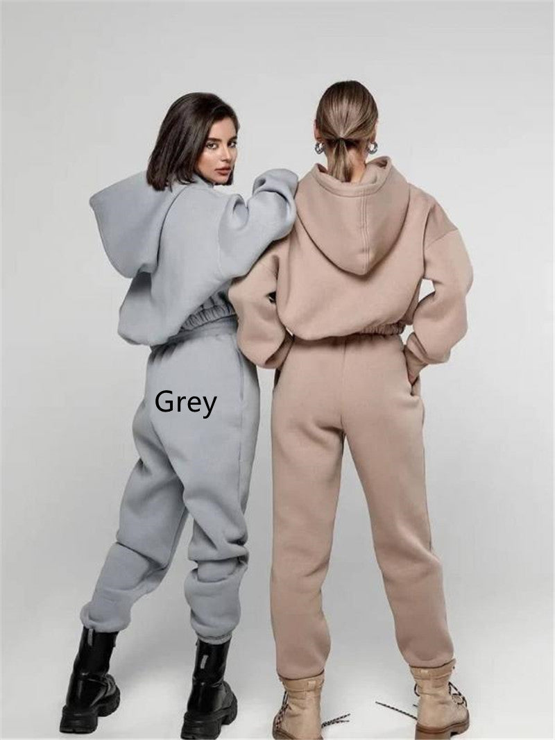 Versatile Hooded Sweater Two-Piece Set