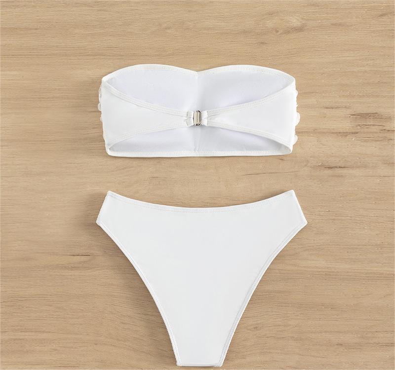 Summer High Waist Tube Top Bikini Swimsuit