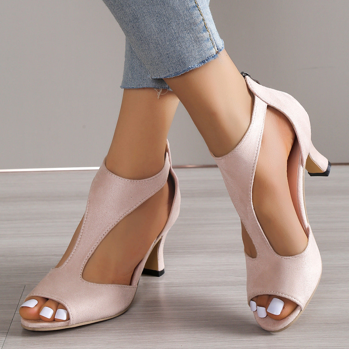 High Heel Peep Toe Sandals