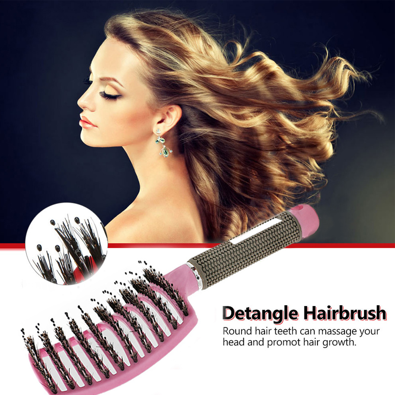 Detangle Bristle and Nylon Comb Anti-Knot Hair Brush