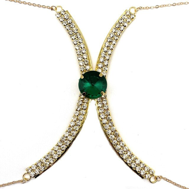 Rhinestones Nightclub Chest Body Chain
