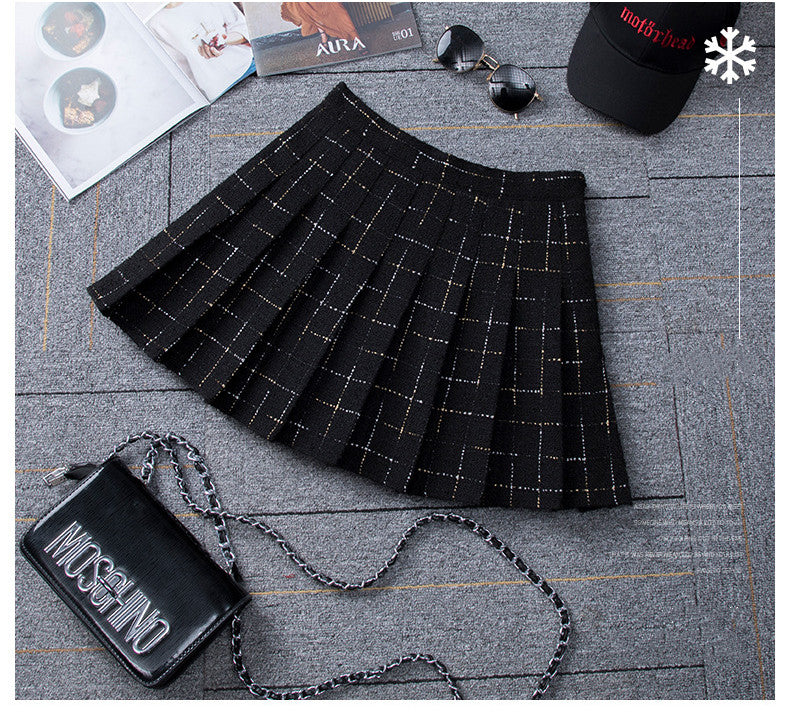 Modern Classics High Waist Slim Plaid Skirt