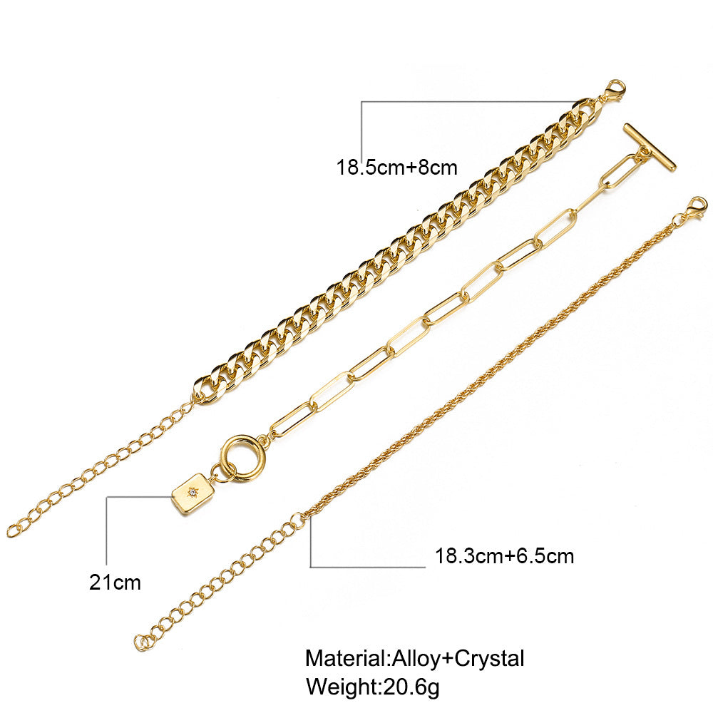Snake Bone Chain Multi Layer Bracelet Creative Retro 3 Piece Set