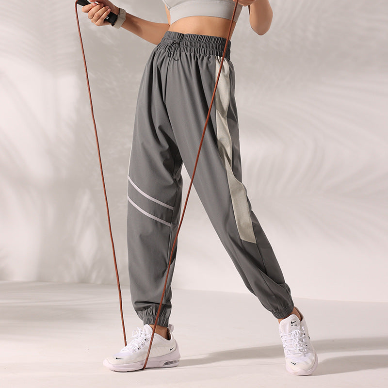High Waist Loose And Irregular Printed Sports Casual Pants