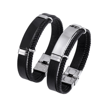 Twist Braided Double Leather Bracelet