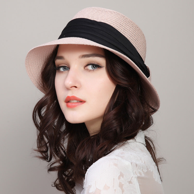 Casual Sun Protection Straw Hat With Ribbon