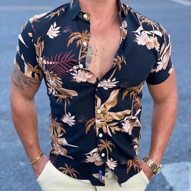 Summer Leaf Print Shirt