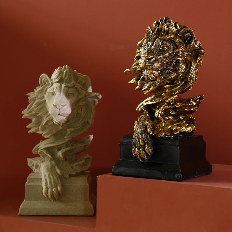Majestic Resin Lion Head Ornament