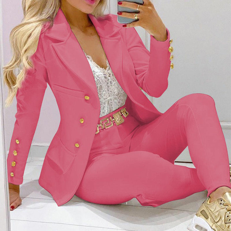 Casual Elegance Single-breasted Two-Piece Suit
