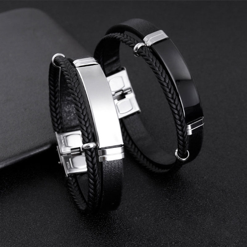 Twist Braided Double Leather Bracelet