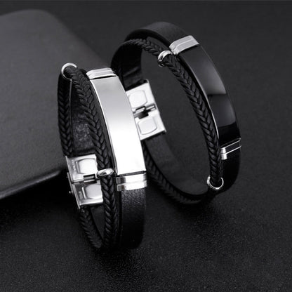 Twist Braided Double Leather Bracelet