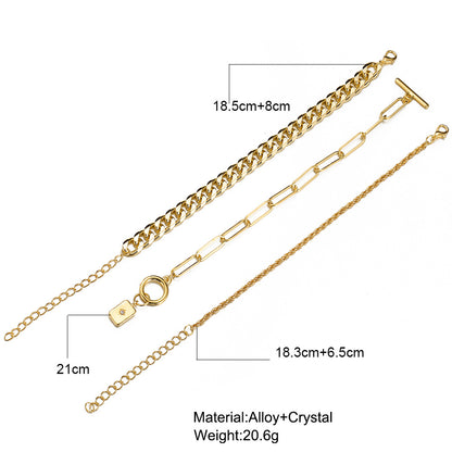 Snake Bone Chain Multi Layer Bracelet Creative Retro 3 Piece Set